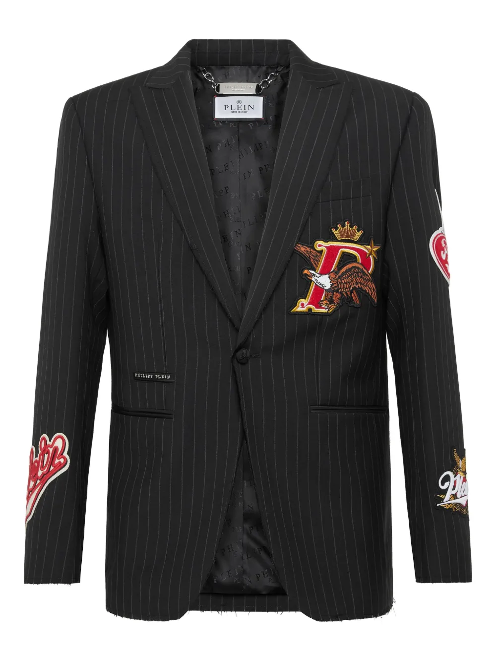Philipp Plein イーグルアップリケ ジャケット - グレー Philipp Plein イーグルアップリケ ジャケット - グレー