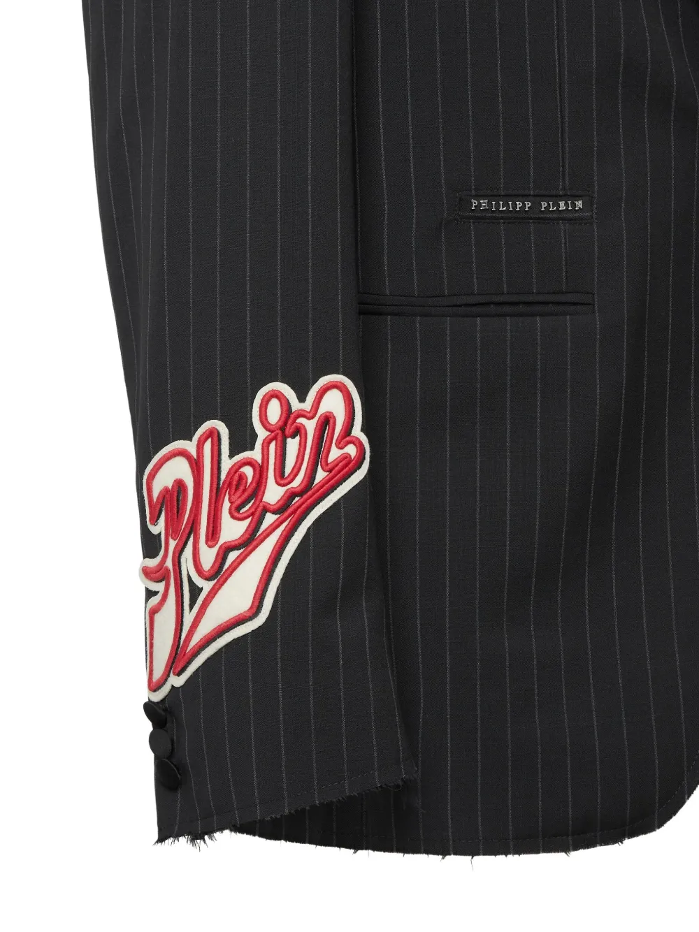 Philipp Plein Blazer met adelaarspatch Grijs