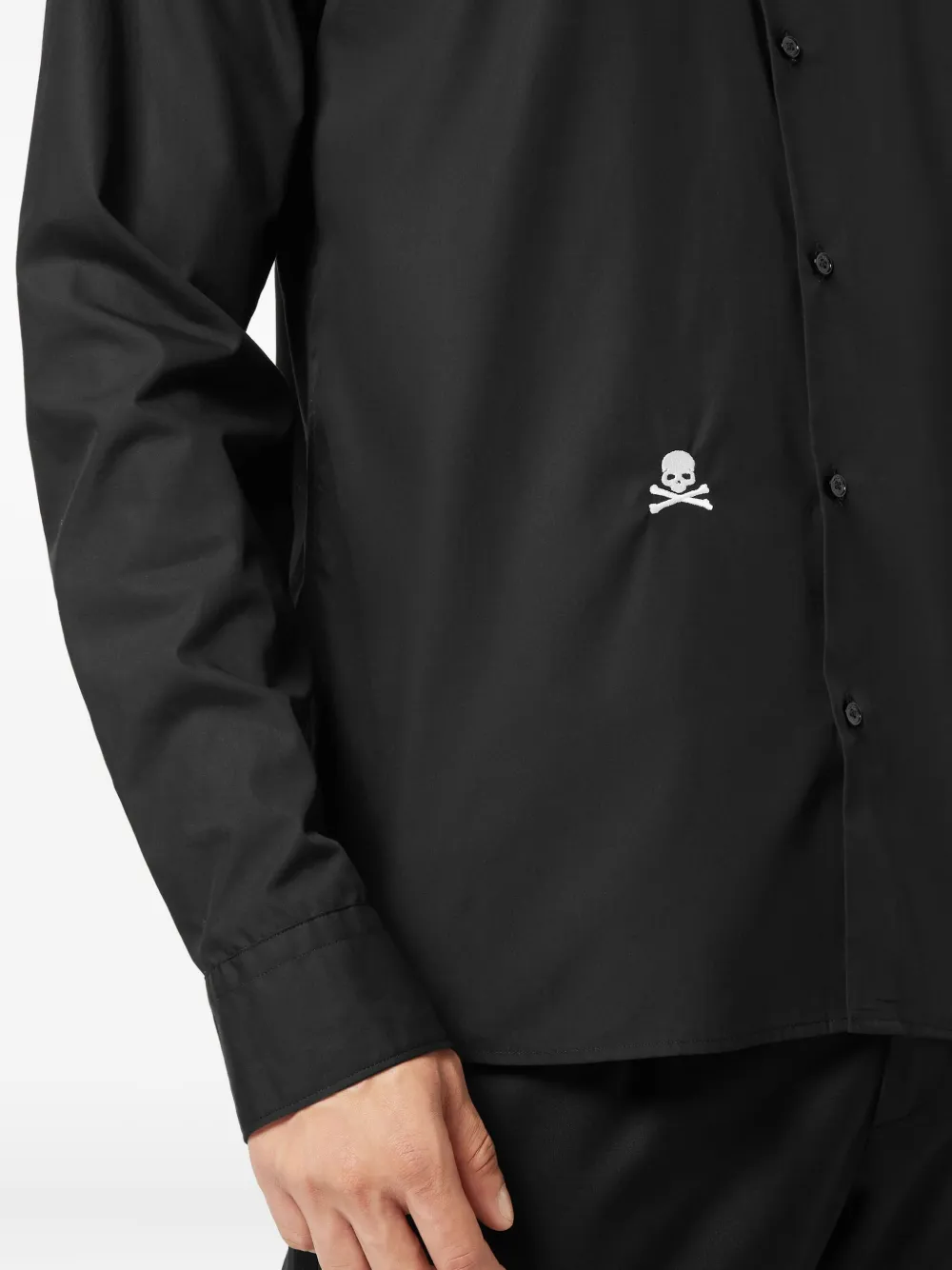 Philipp Plein Overhemd verfraaid met doodskop Zwart