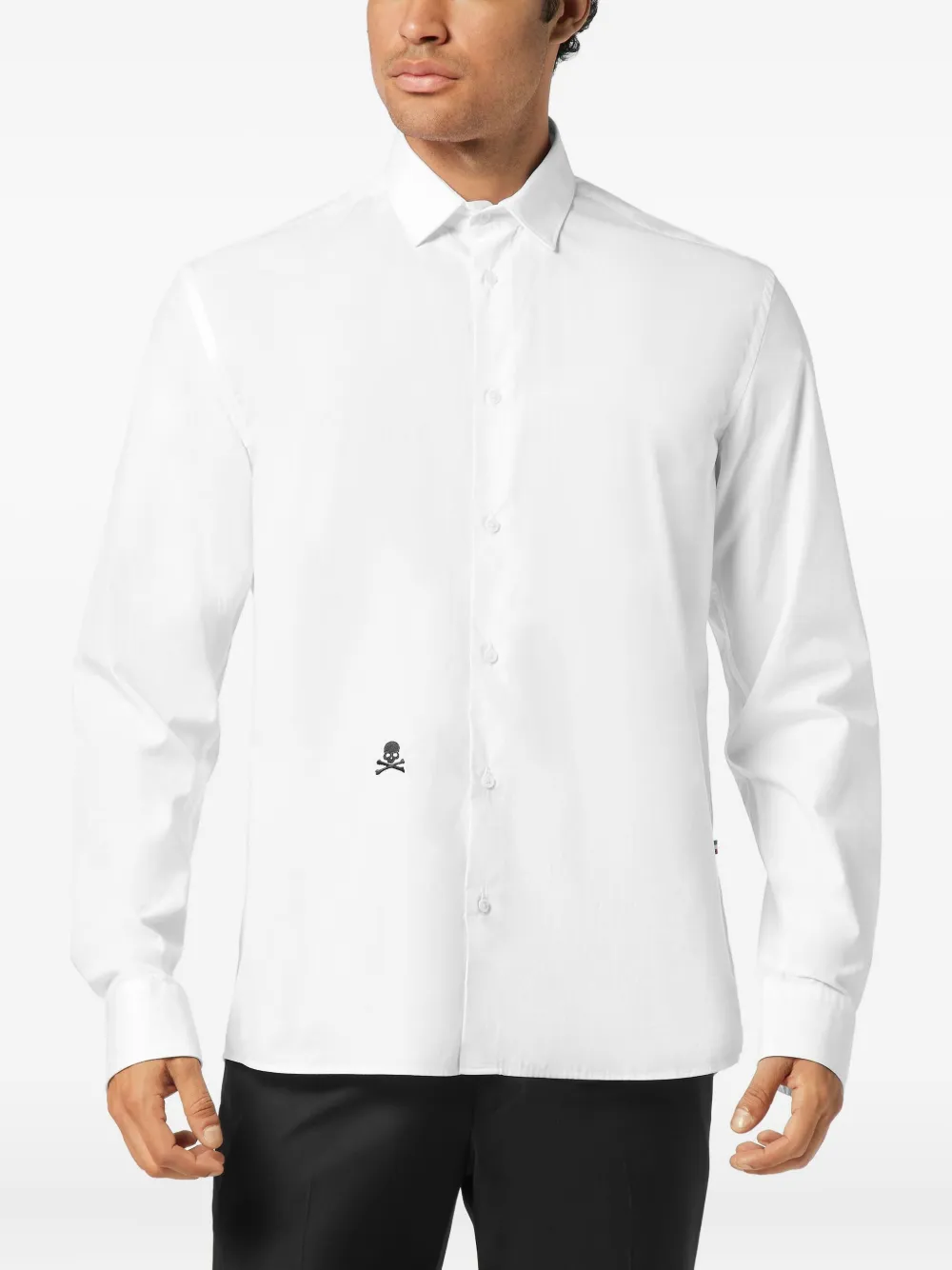 Philipp Plein Overhemd verfraaid met doodskop Wit