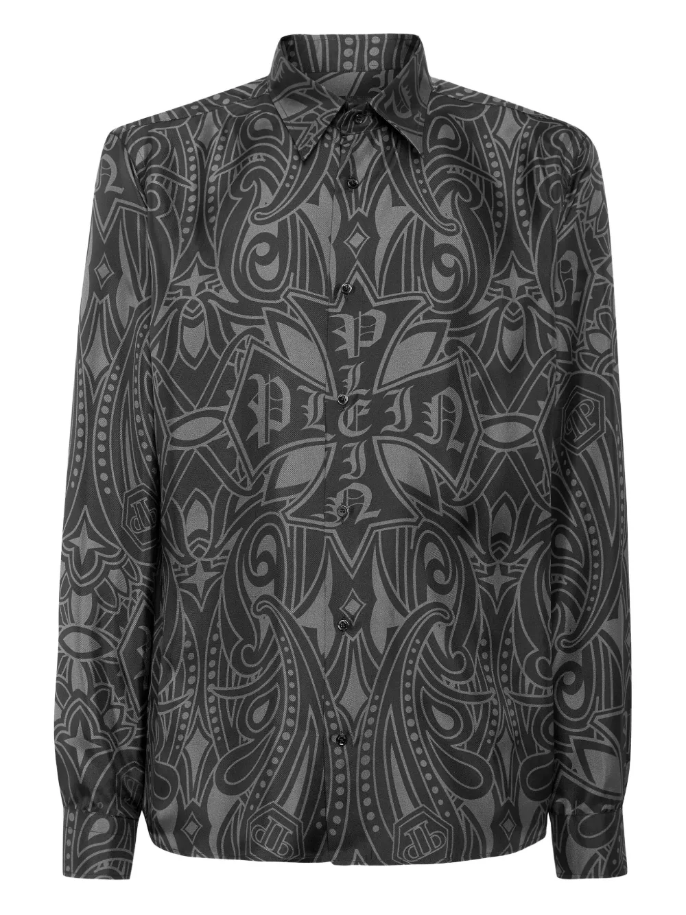 Philipp Plein paisley-print cross shirt | Black | Image 1