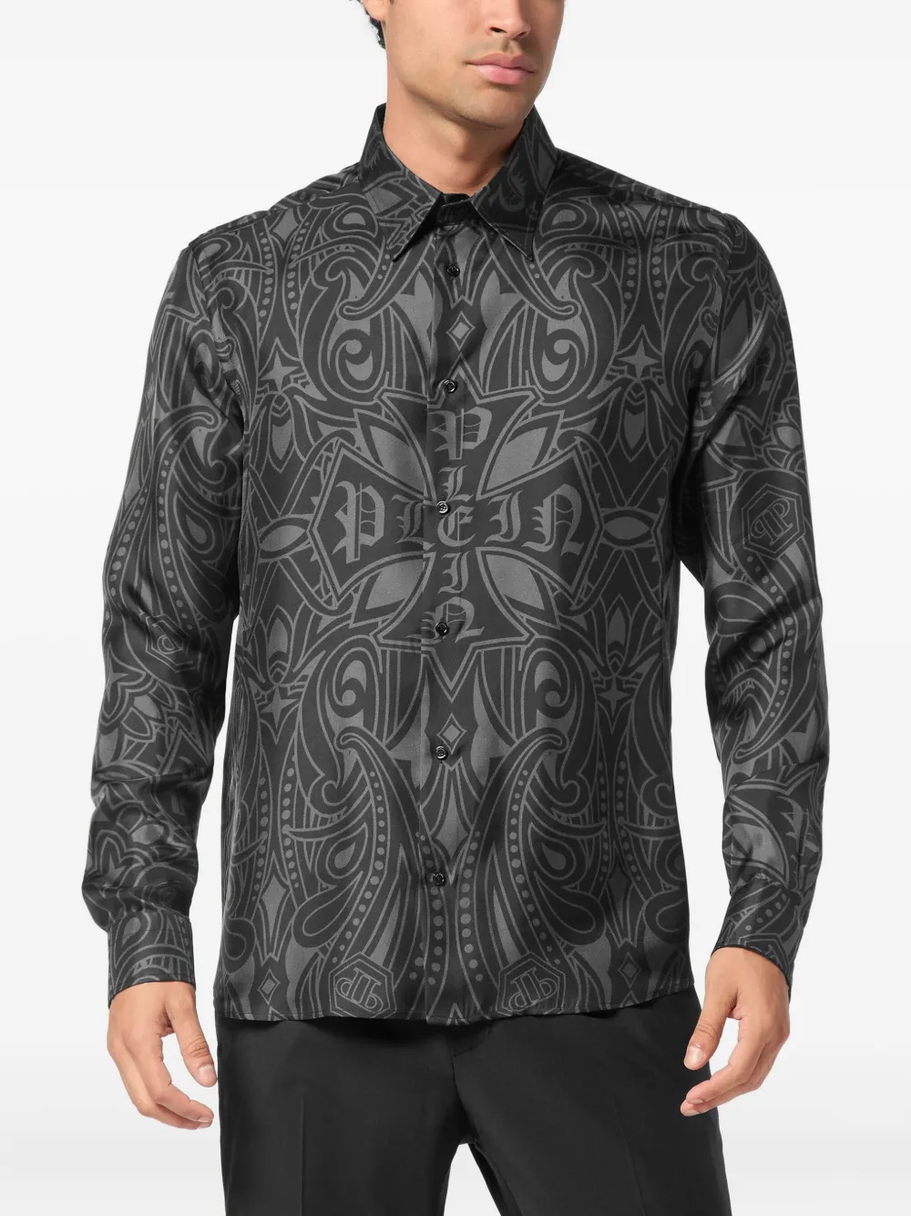 Philipp Plein Overhemd met paisley-print - Zwart