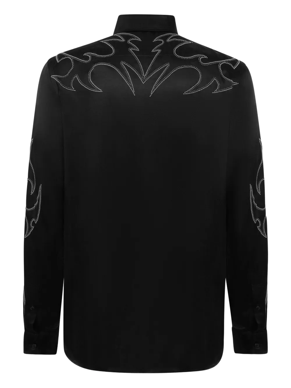 Philipp Plein Texas overhemd met vlammendetail - Zwart