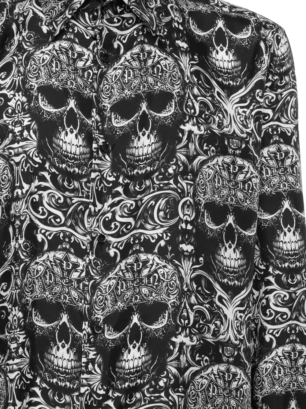 Philipp Plein Overhemd met doodskopprint Zwart