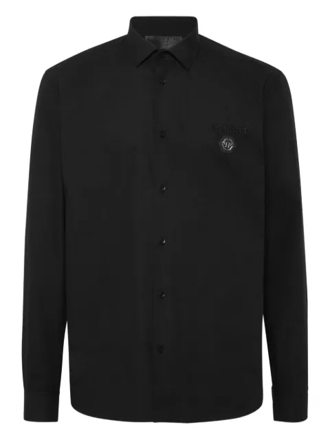 Philipp Plein logo-plaque embroidered shirt
