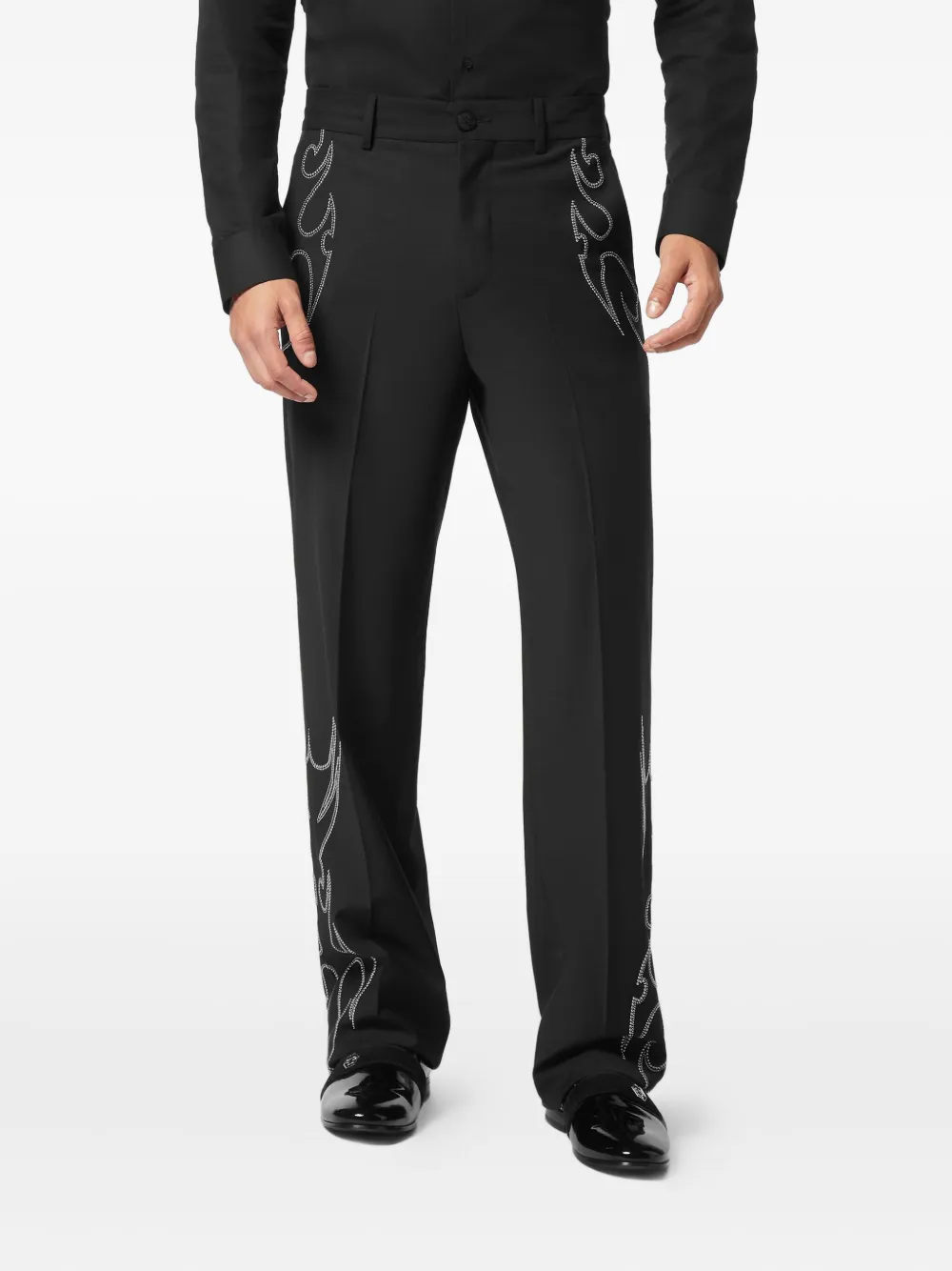 Philipp Plein Pantalon met studs - Zwart