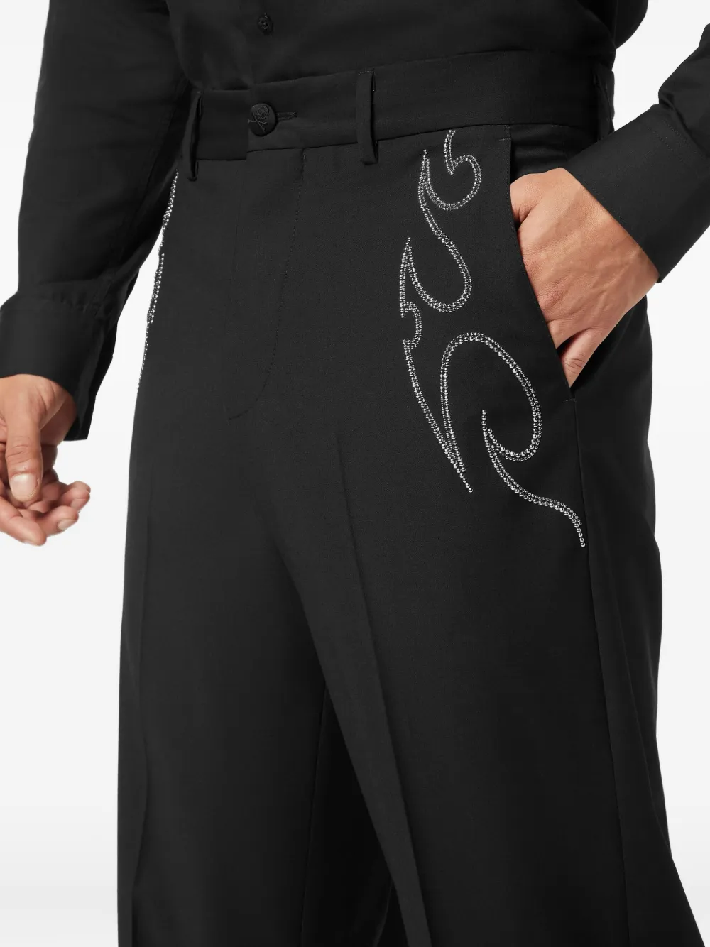 Philipp Plein Pantalon met studs Zwart