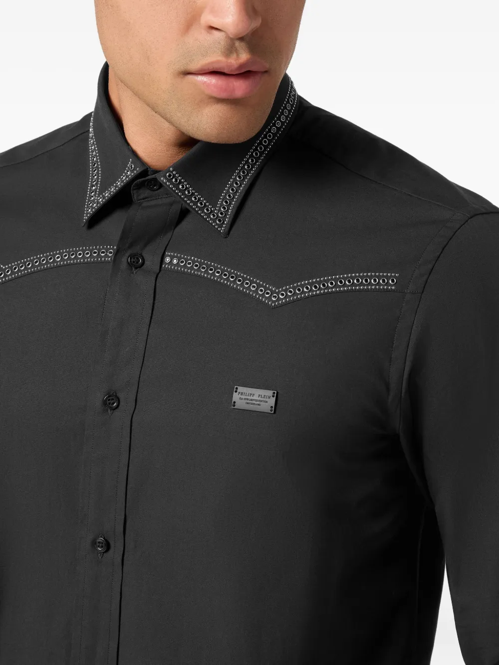 Philipp Plein Overhemd met studs Zwart