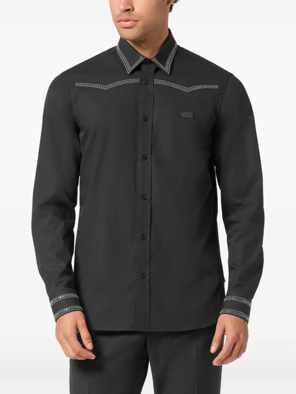 Philipp Plein Overhemd met studs Zwart