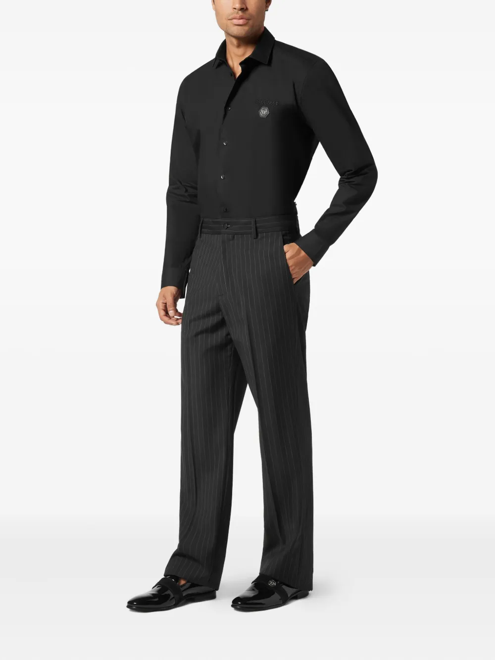 Philipp Plein Broek met krijtstreep - Grijs