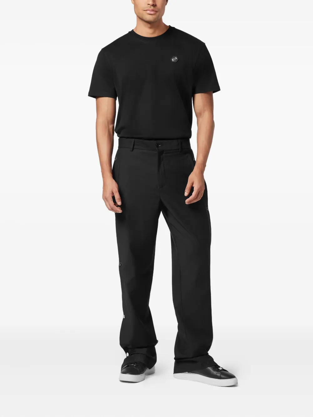 Philipp Plein Straight broek met monogram-print - Zwart