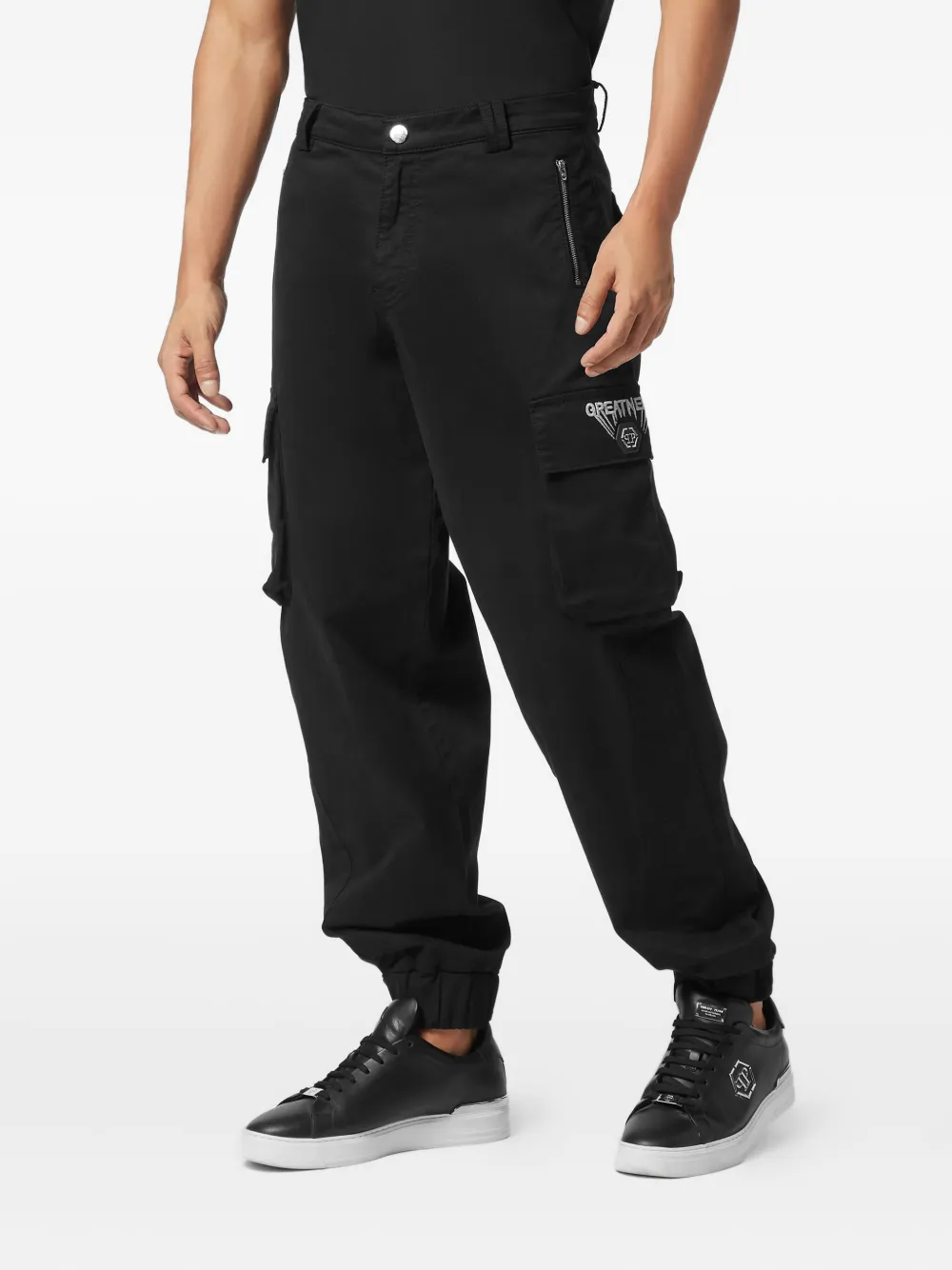 Philipp Plein Greatness cargo broek met borduurwerk - Zwart