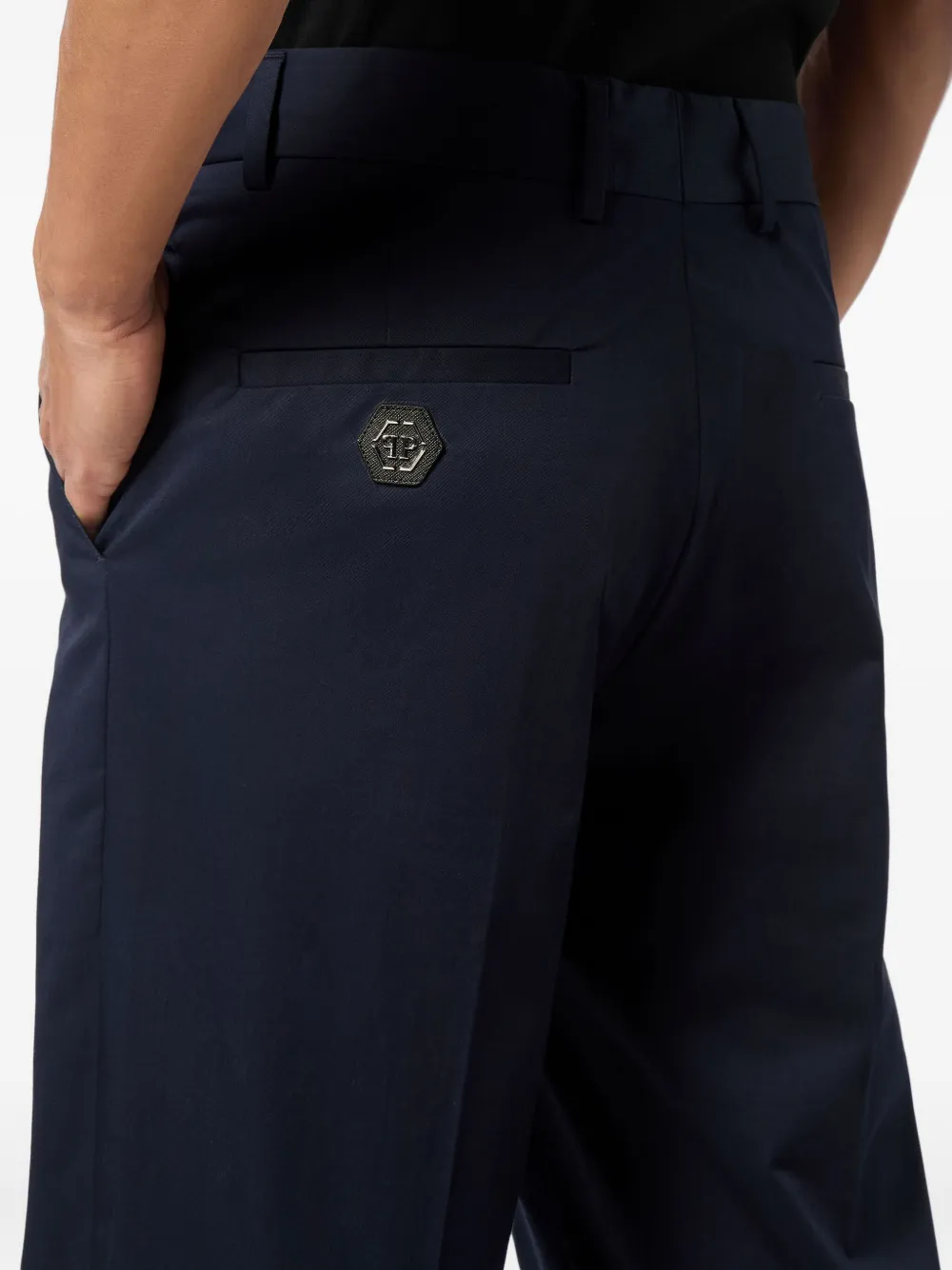 Philipp Plein Broek met logoplakkaat Blauw