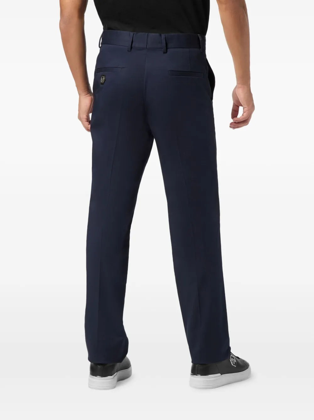 Philipp Plein Broek met logoplakkaat Blauw