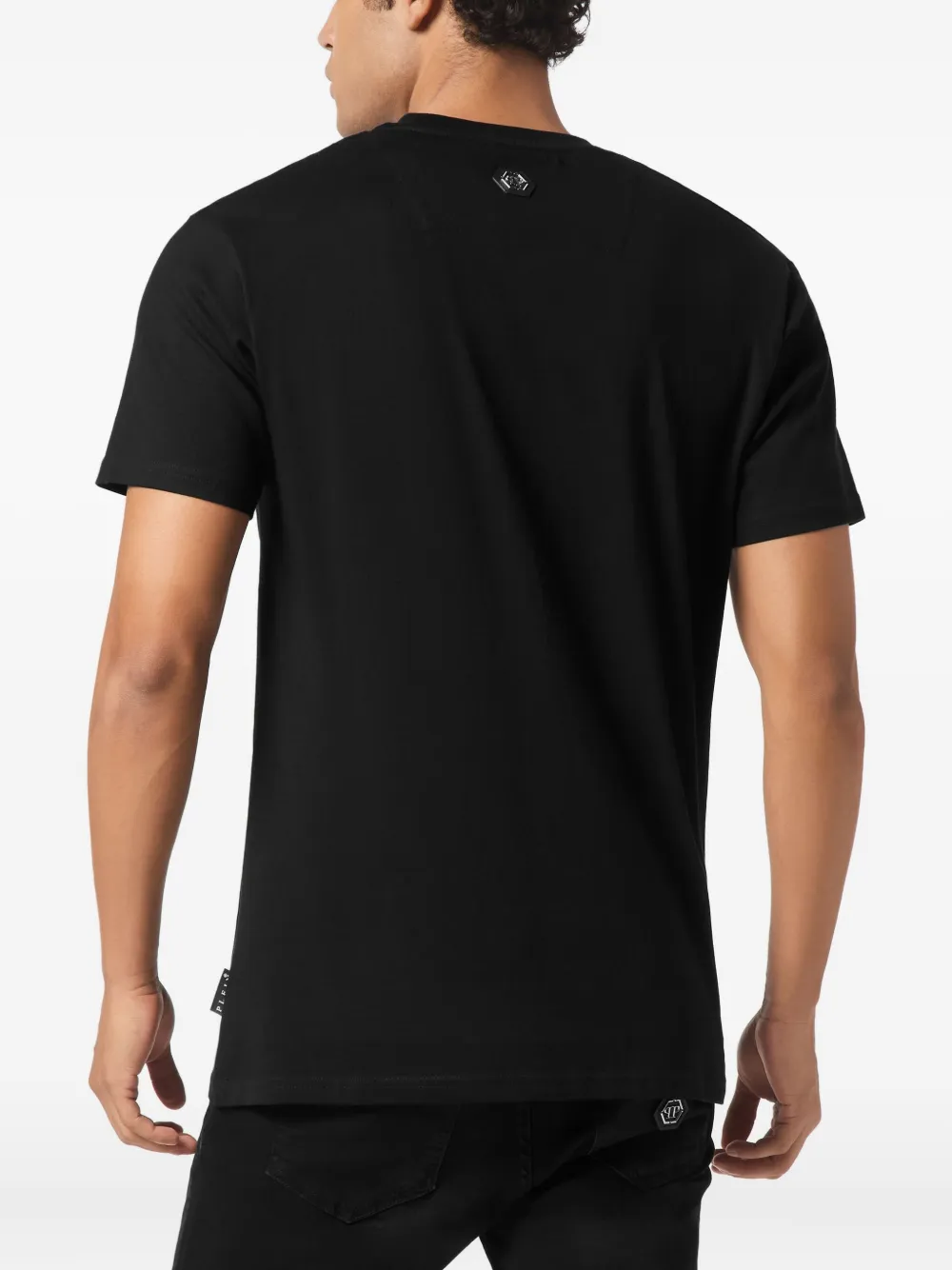 Philipp Plein Crest T-shirt verfraaid met kristallen Zwart