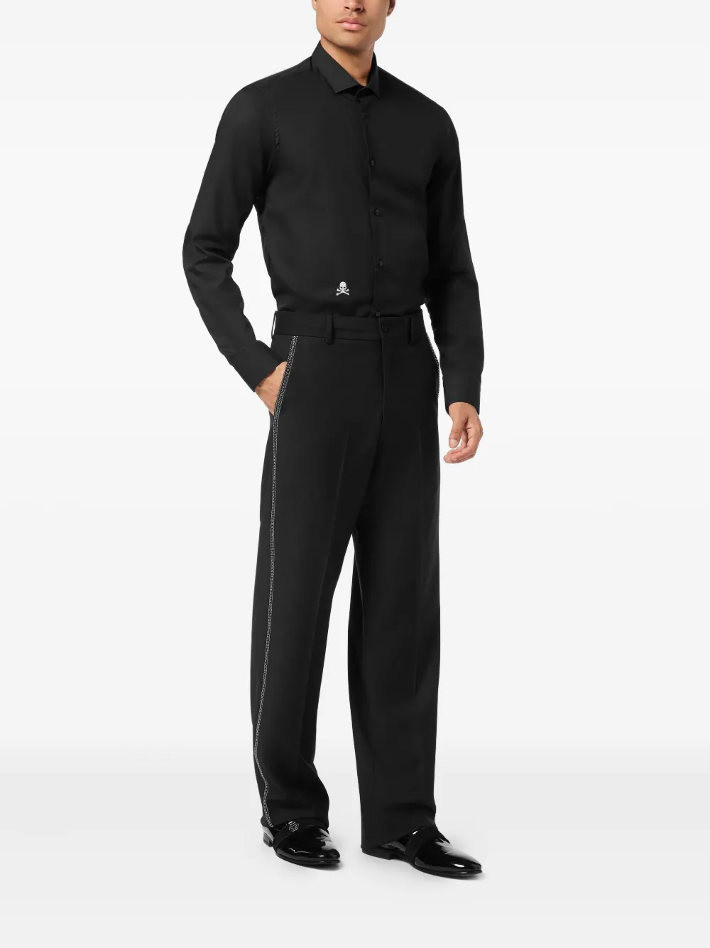Philipp Plein Verfraaide pantalon - Zwart