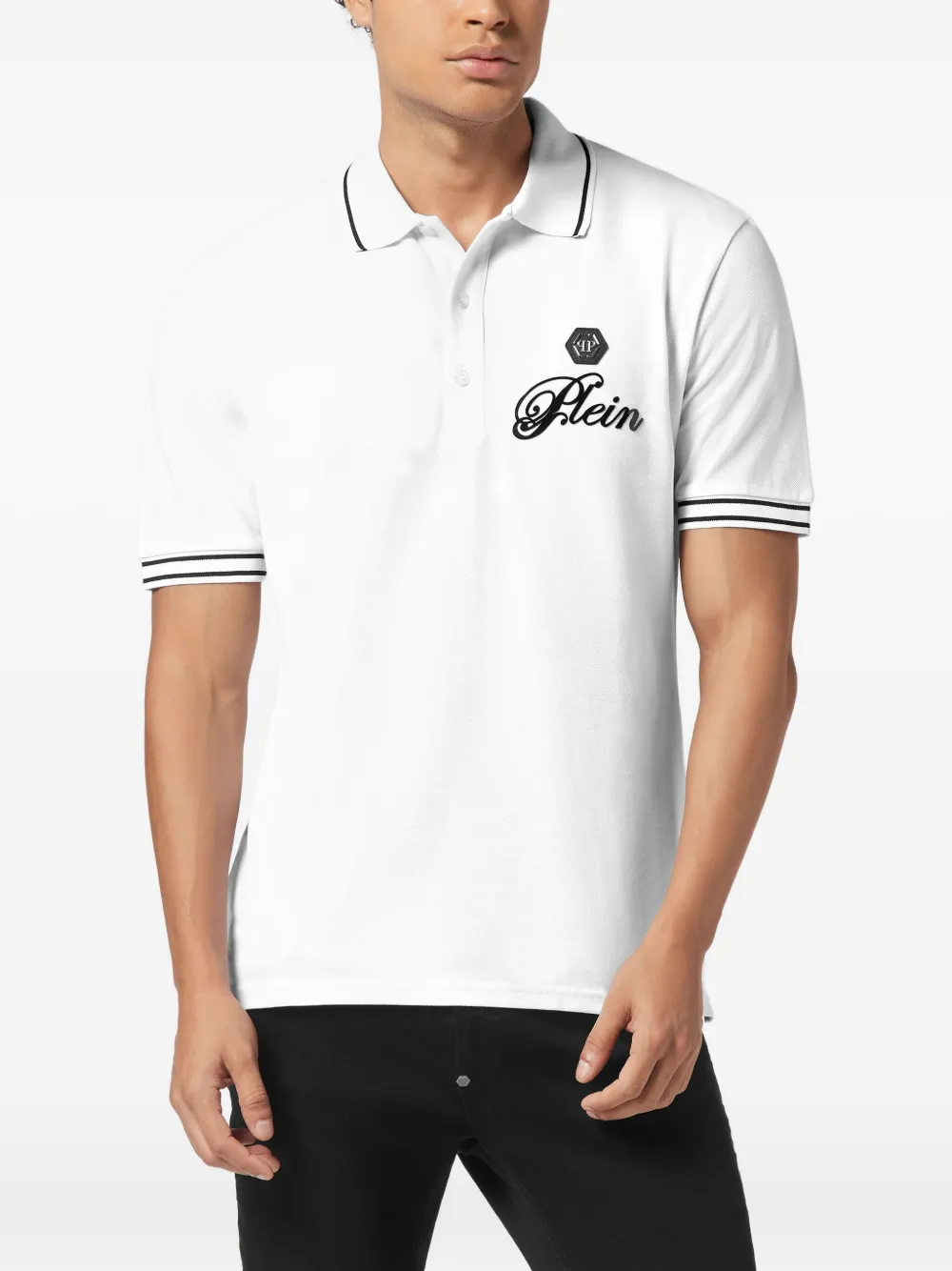 Philipp Plein Poloshirt met logopatch - Wit