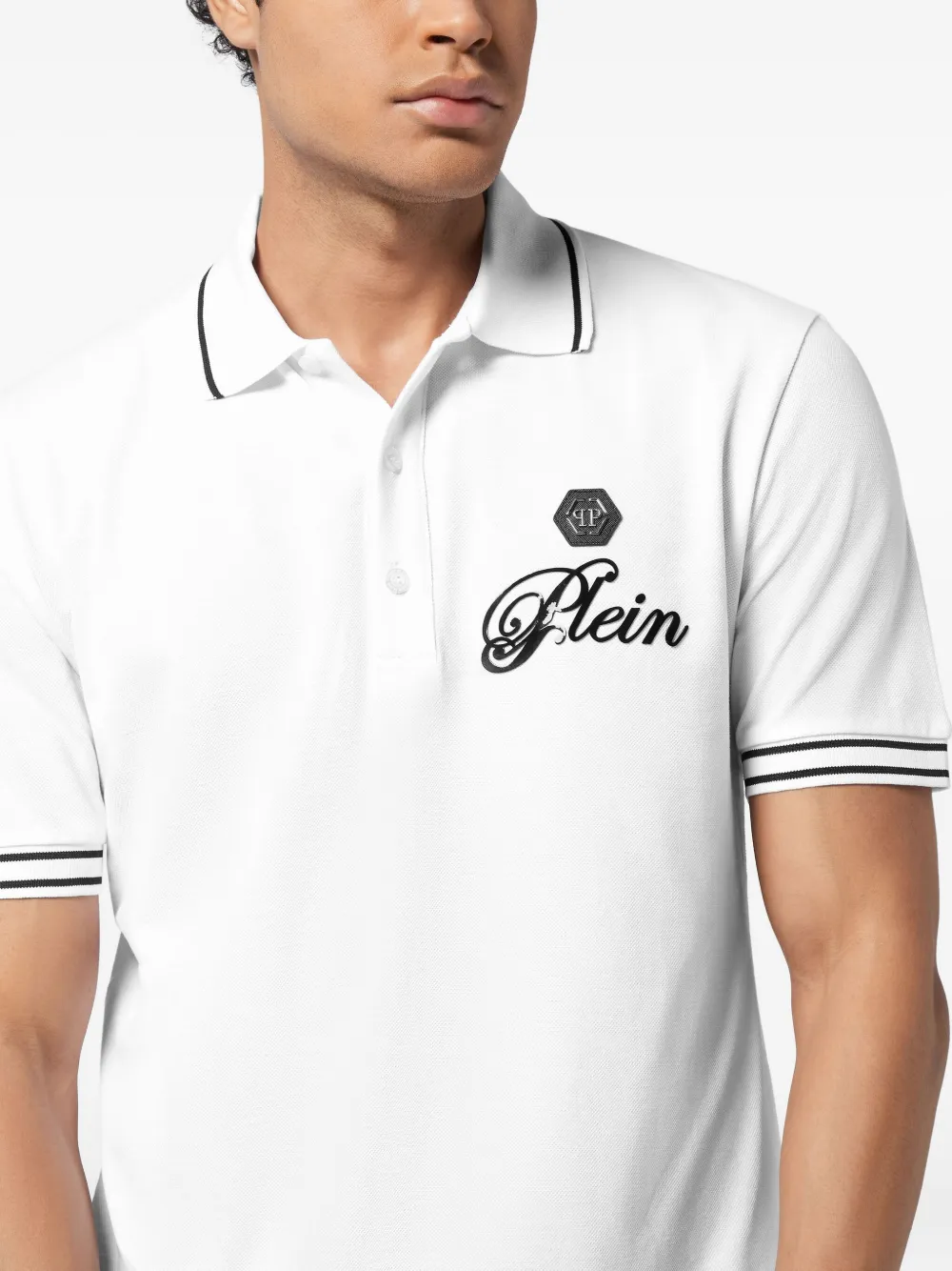 Philipp Plein Poloshirt met logopatch Wit