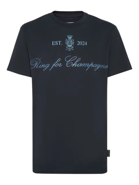 Philipp Plein Stones embroidered-crest T-shirt