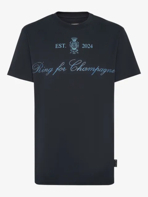 Philipp Plein Stones T-Shirt mit Wappenstickerei