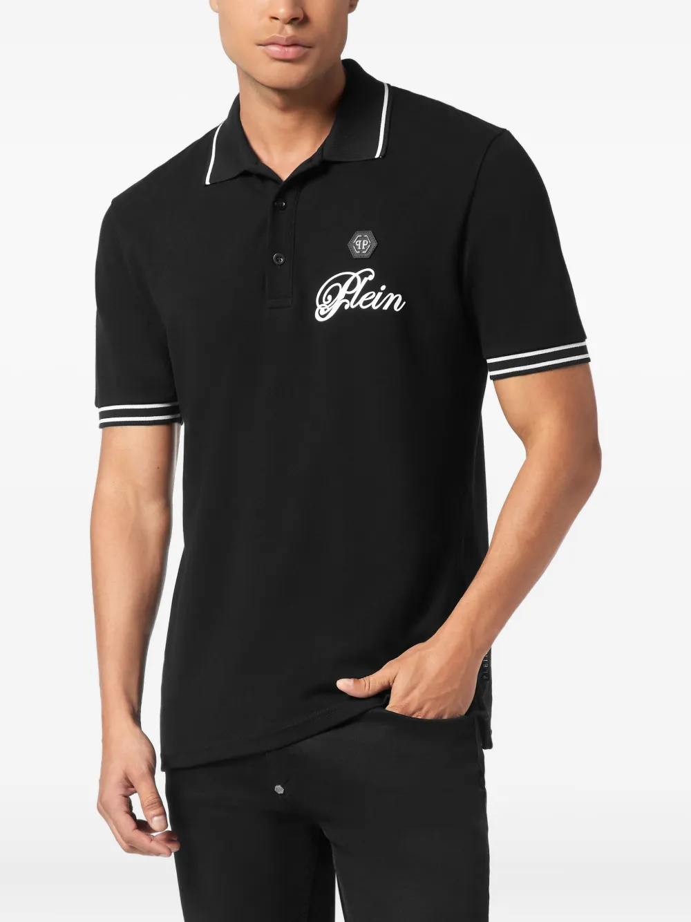 Philipp Plein Poloshirt met logo - Zwart