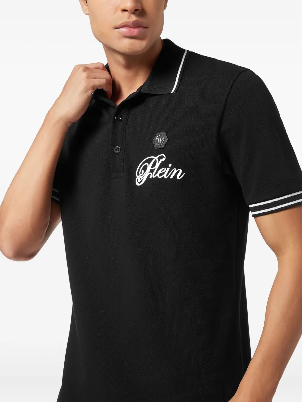 Philipp Plein Poloshirt met logo Zwart