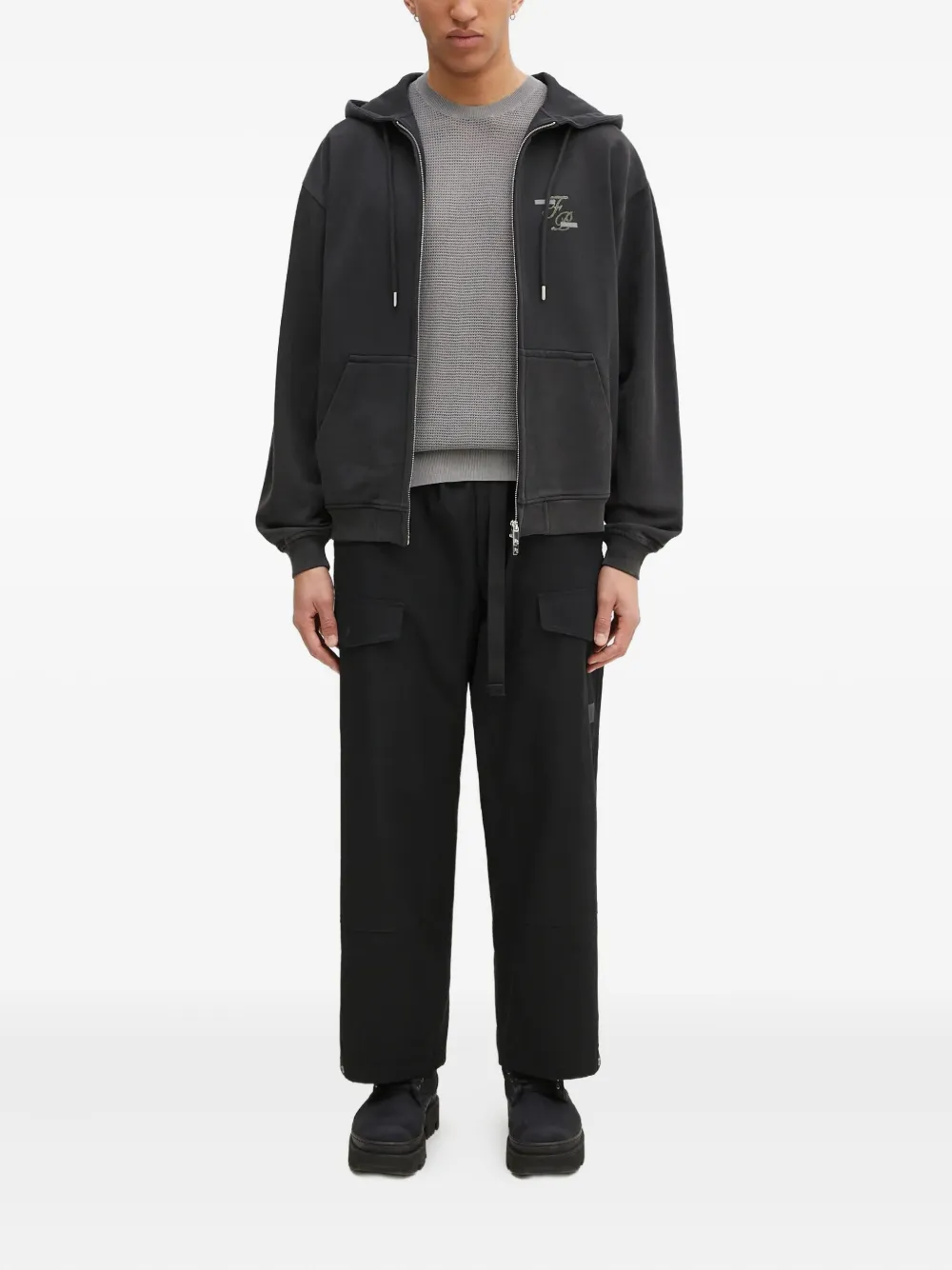 Filling Pieces logo-print zip-fastening hoodie | Hoodies | Image 2