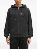 Filling Pieces logo-print zip-fastening hoodie - Blue