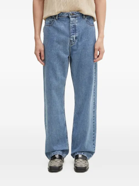 Filling Pieces logo-patch jeans