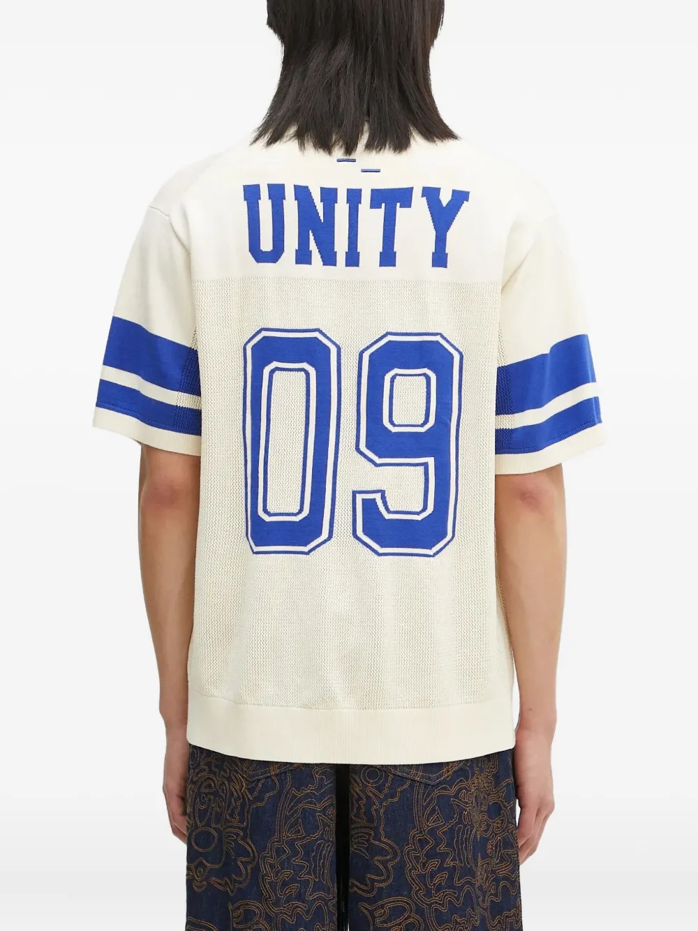 Filling Pieces T-shirt met V-hals en logoprint Wit