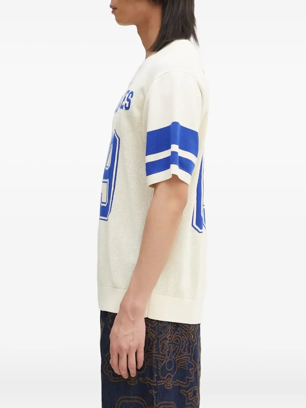 Filling Pieces T-shirt met V-hals en logoprint Wit