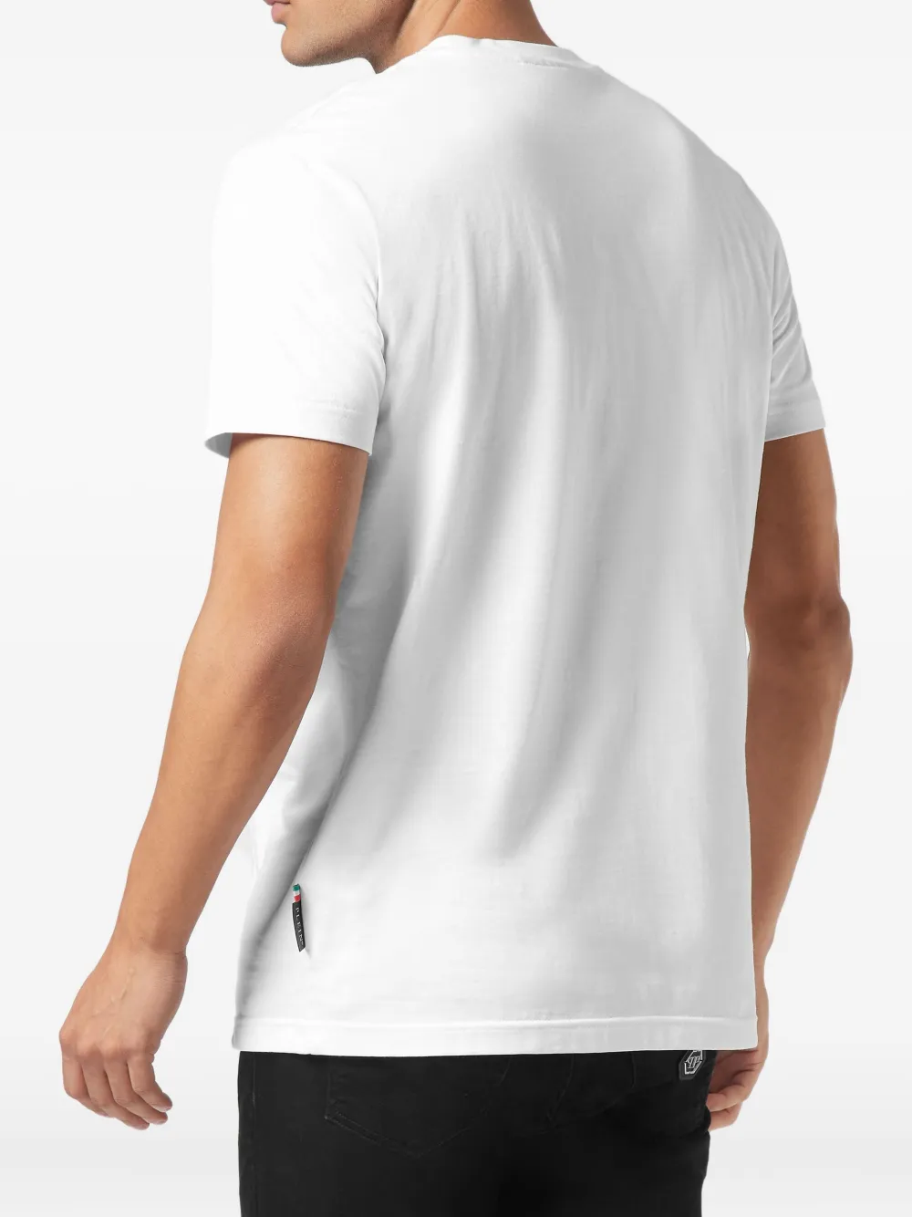 Philipp Plein T-shirt met geborduurde wasbeer en ronde hals Wit