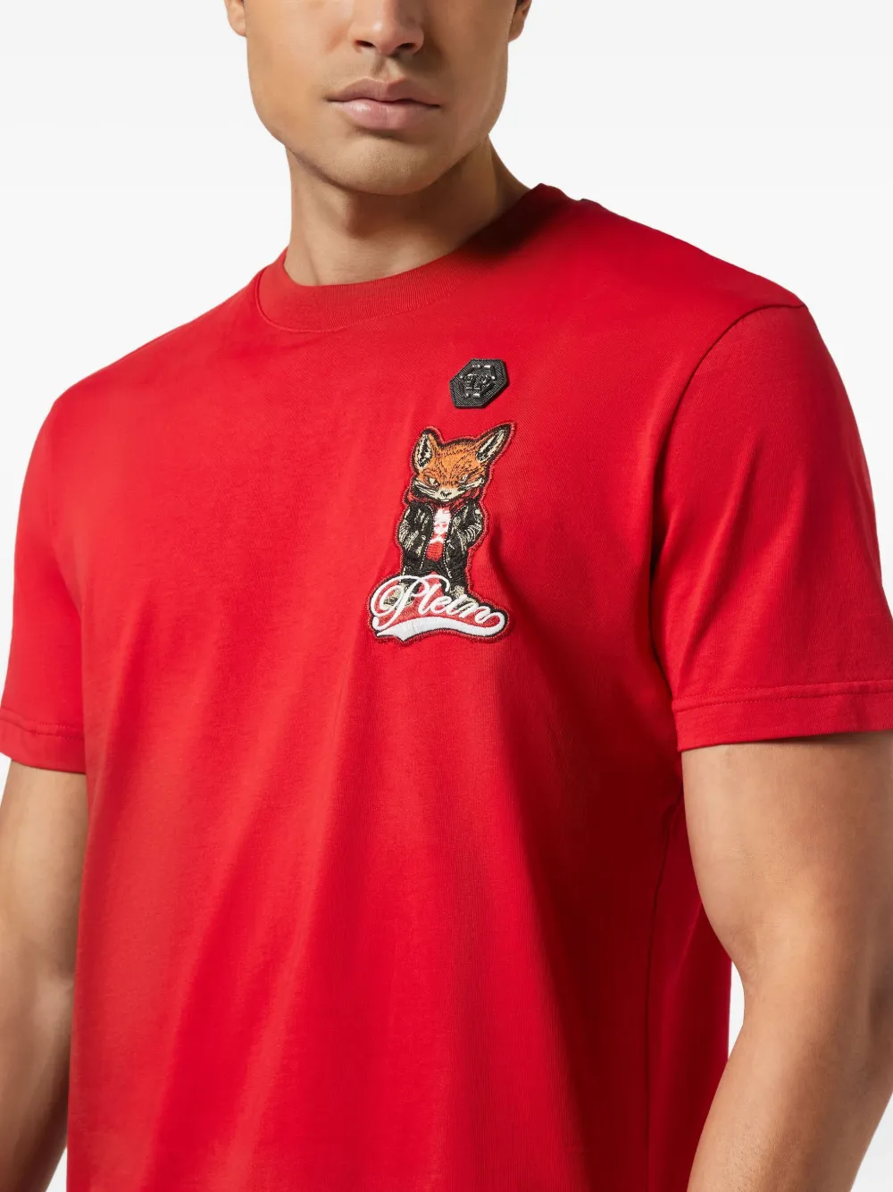 Philipp Plein T-shirt met patch Rood