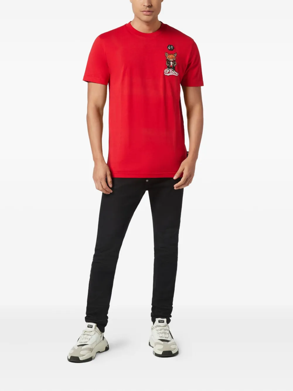 Philipp Plein T-shirt met patch - Rood