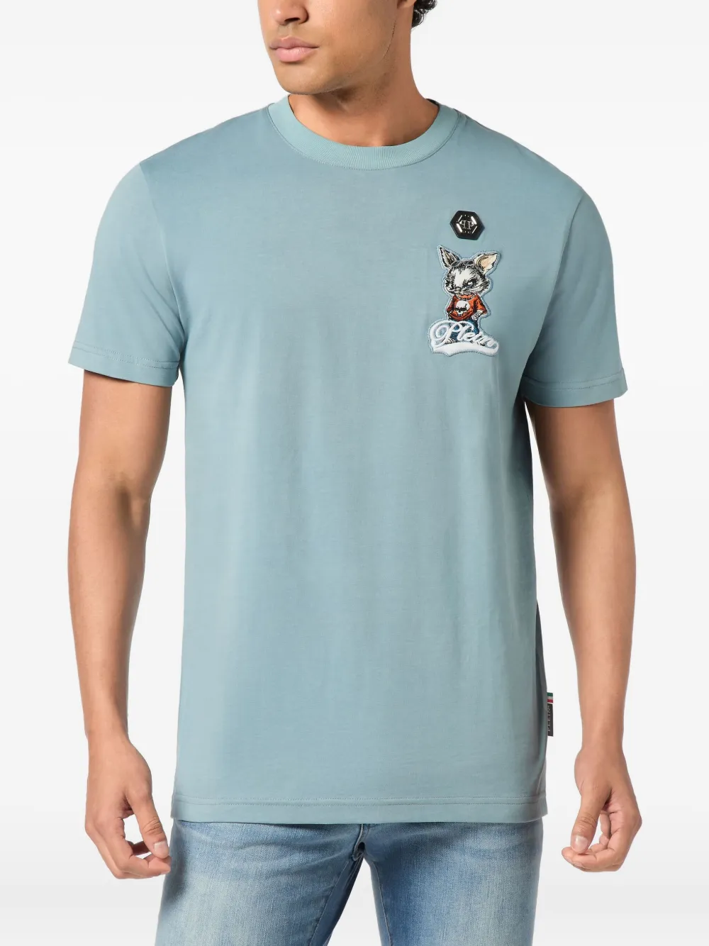 Philipp Plein Bunny Signature T-shirt Blauw