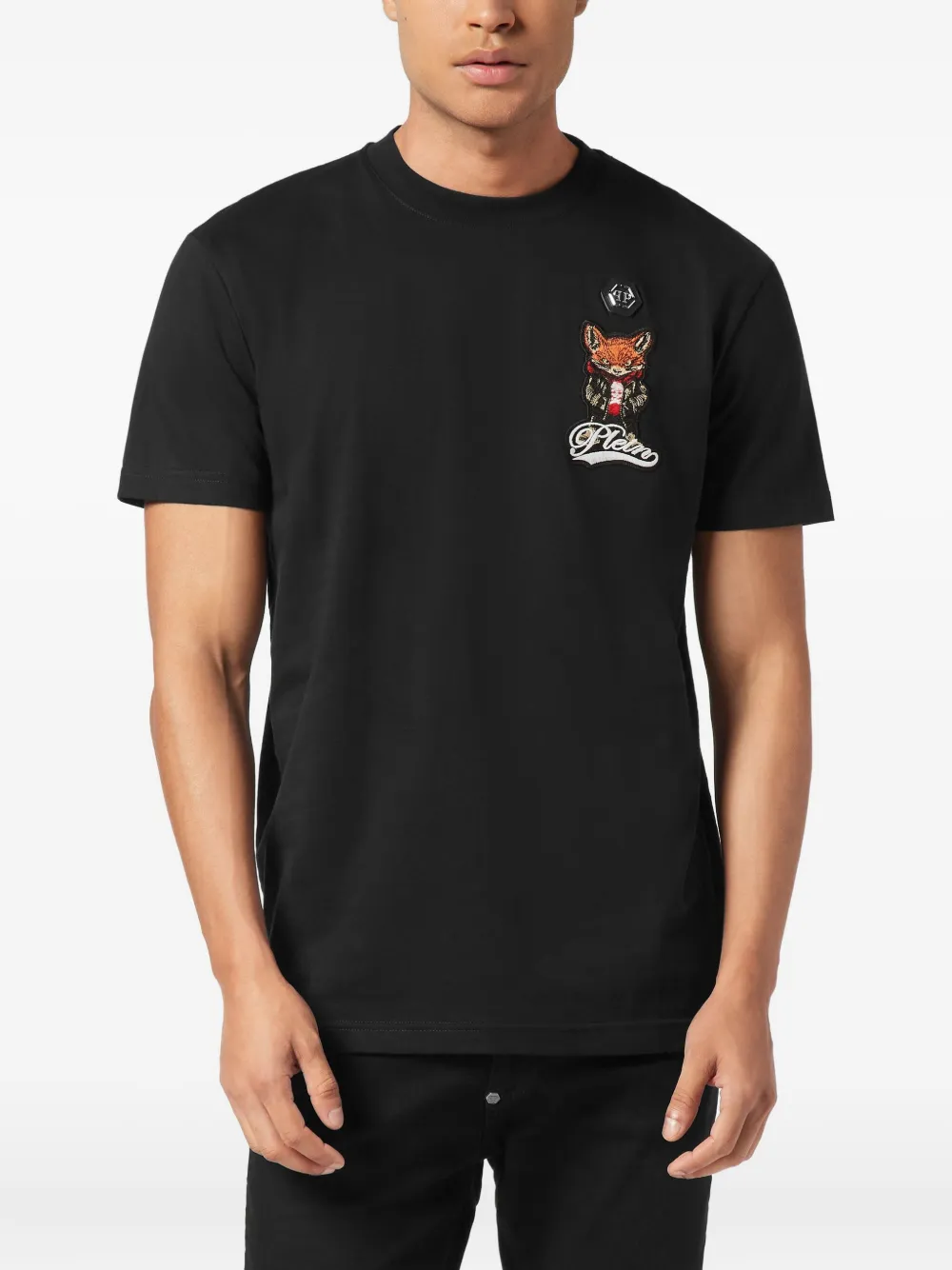 Philipp Plein T-shirt met patch - Zwart