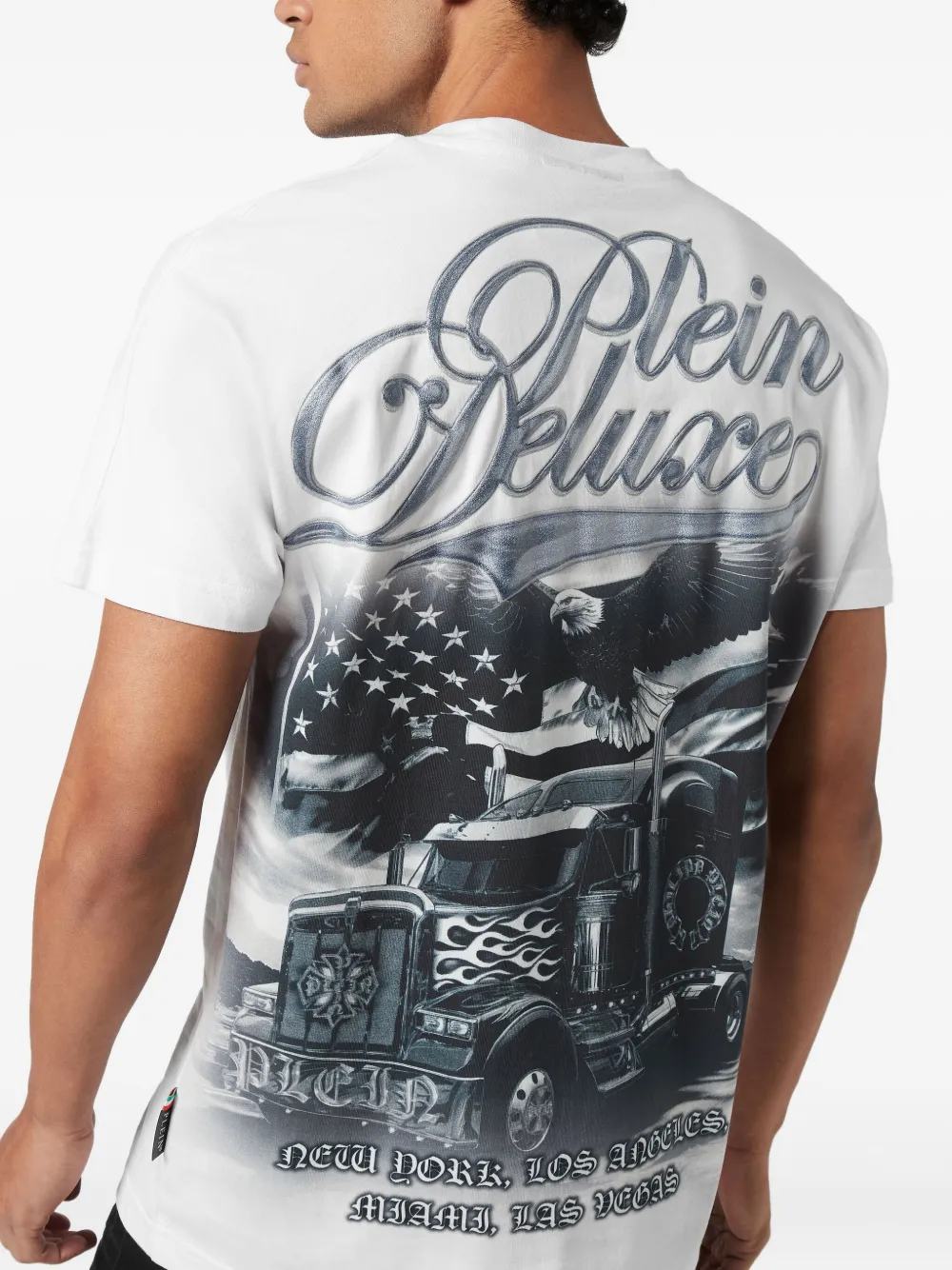 Philipp Plein T-shirt met logo-applicatie "01 white"