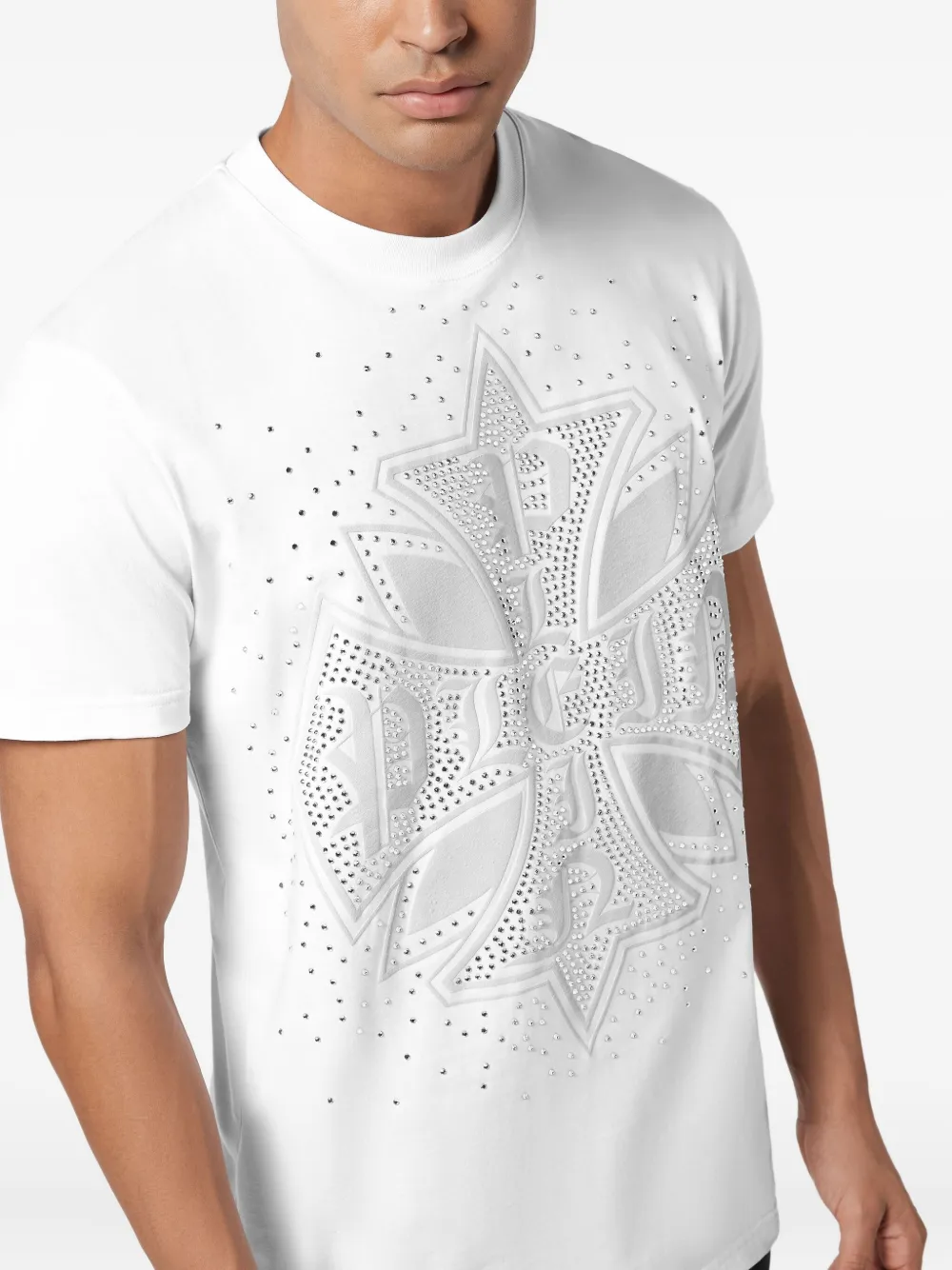 Philipp Plein T-shirt verfraaid met studs Wit