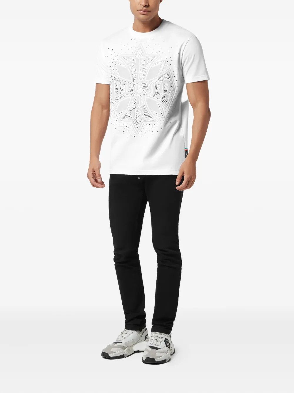 Philipp Plein T-shirt verfraaid met studs - Wit