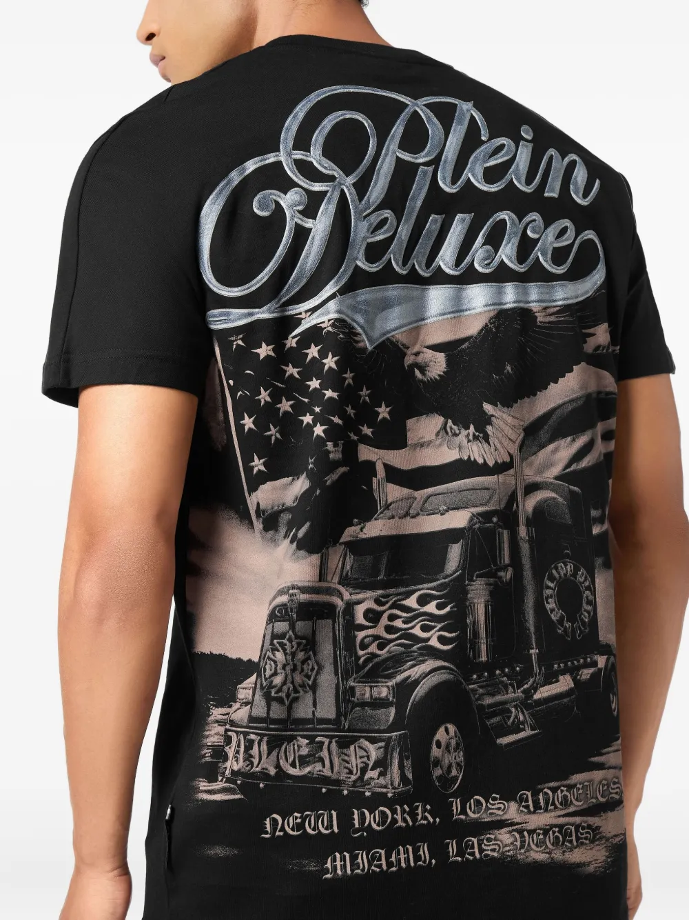 Philipp Plein T-shirt met kruisprint "02 black"