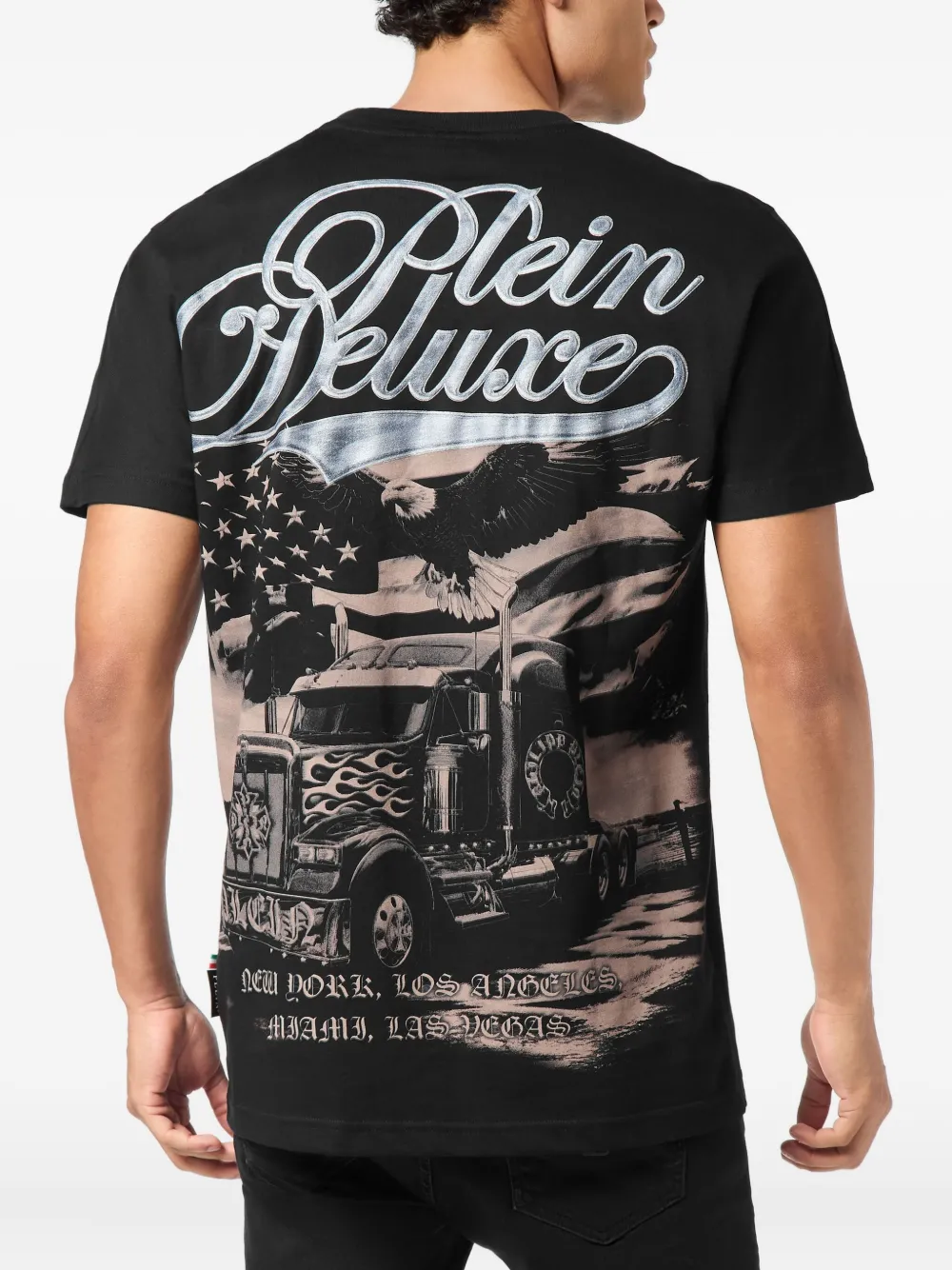 Philipp Plein T-shirt met kruisprint "02 black"