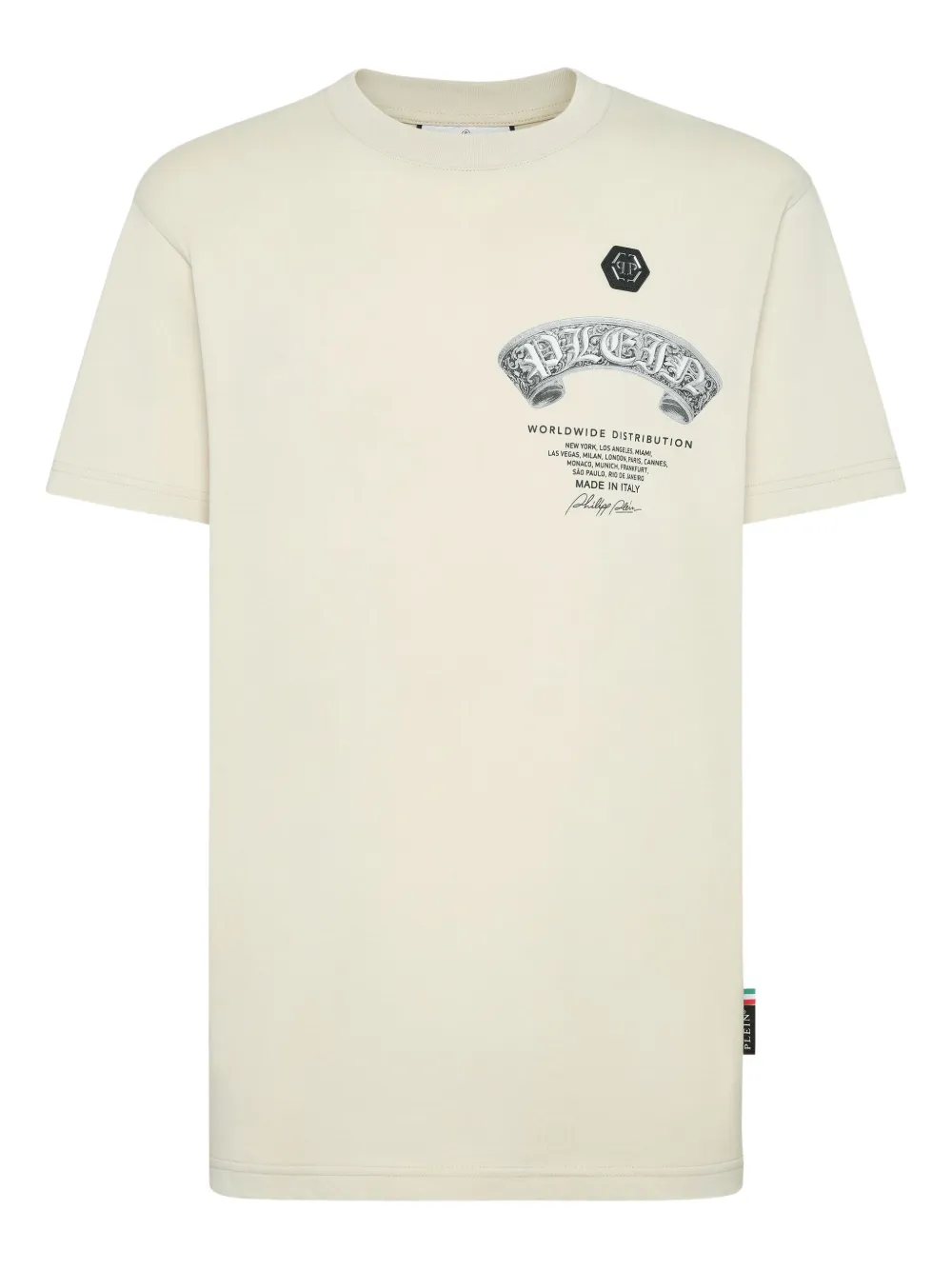 Philipp Plein T-shirt Skull con stampa - "06 beige"