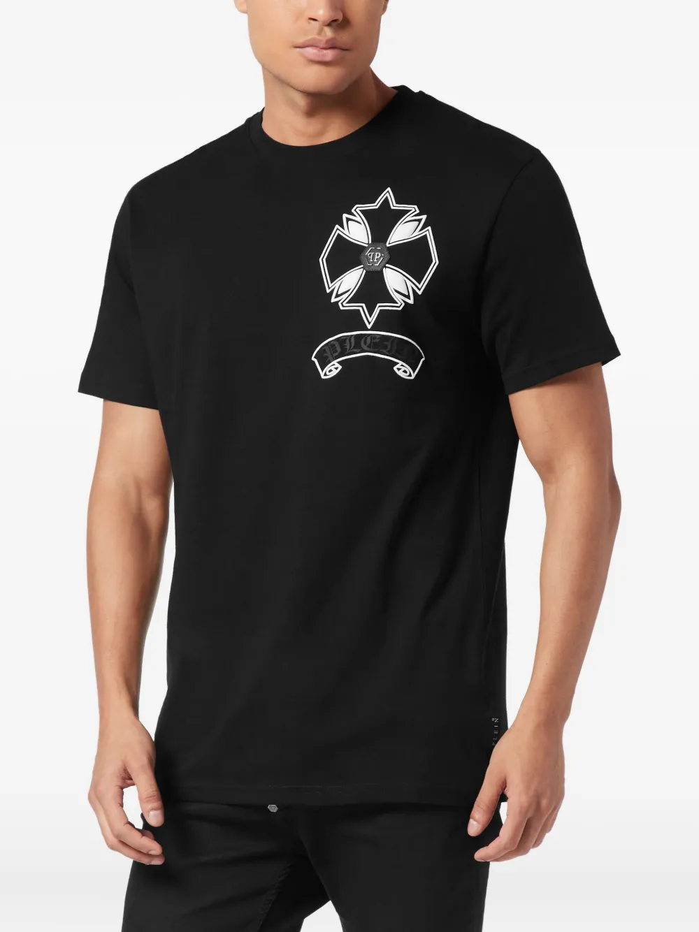 Philipp Plein Puffy Chrome Crest T-shirt Zwart