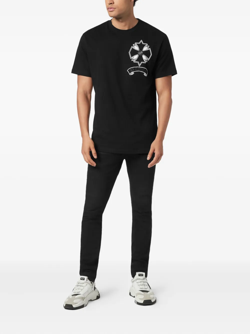 Philipp Plein Puffy Chrome Crest T-shirt - Zwart