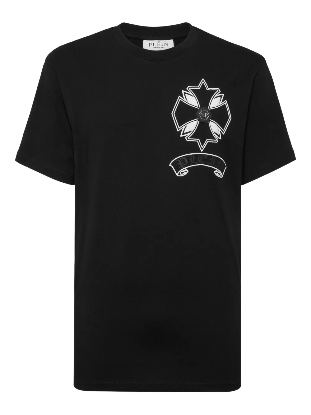 Philipp Plein Puffy Chrome Crest T-shirt | Black | Image 1