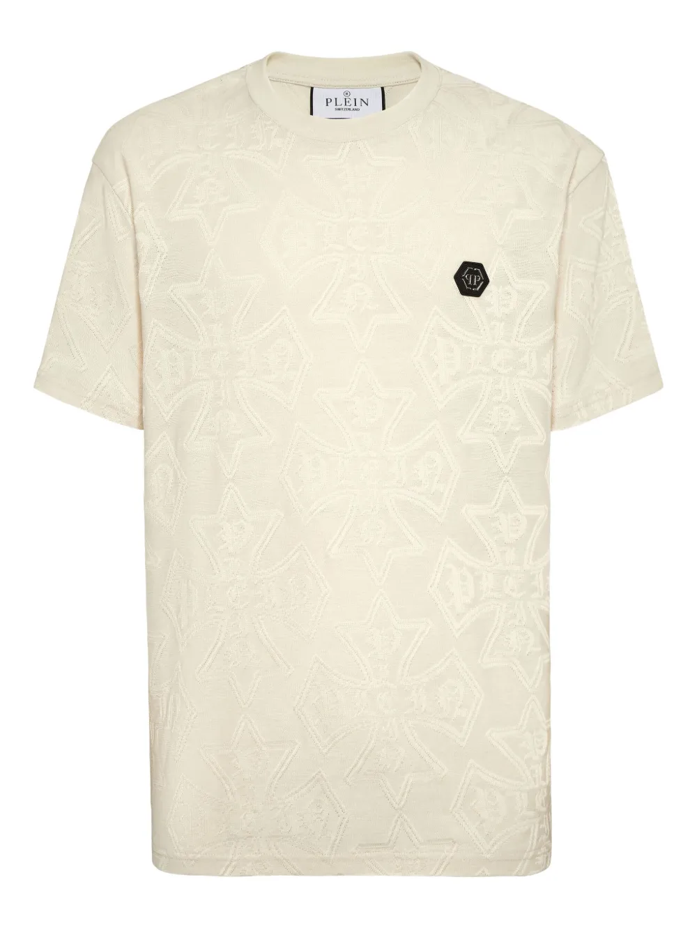 Philipp Plein Jacquard Crest T-Shirt - Nude