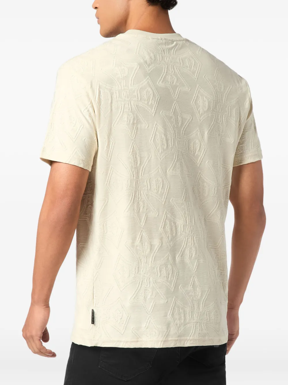 Philipp Plein T-shirt met jacquard wapenschild Beige