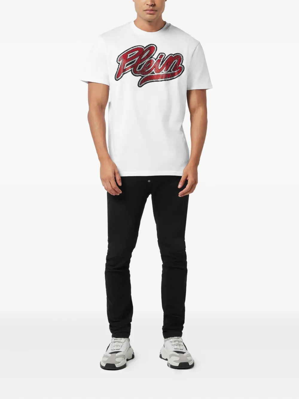 Philipp Plein Strass Signature T-shirt - Wit
