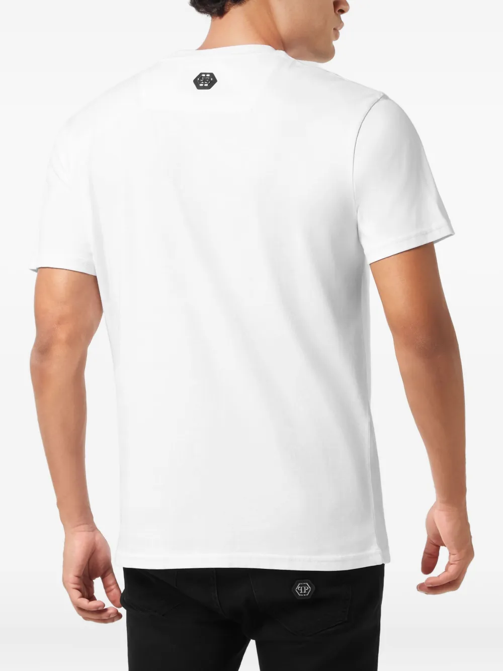 Philipp Plein Strass Signature T-shirt Wit
