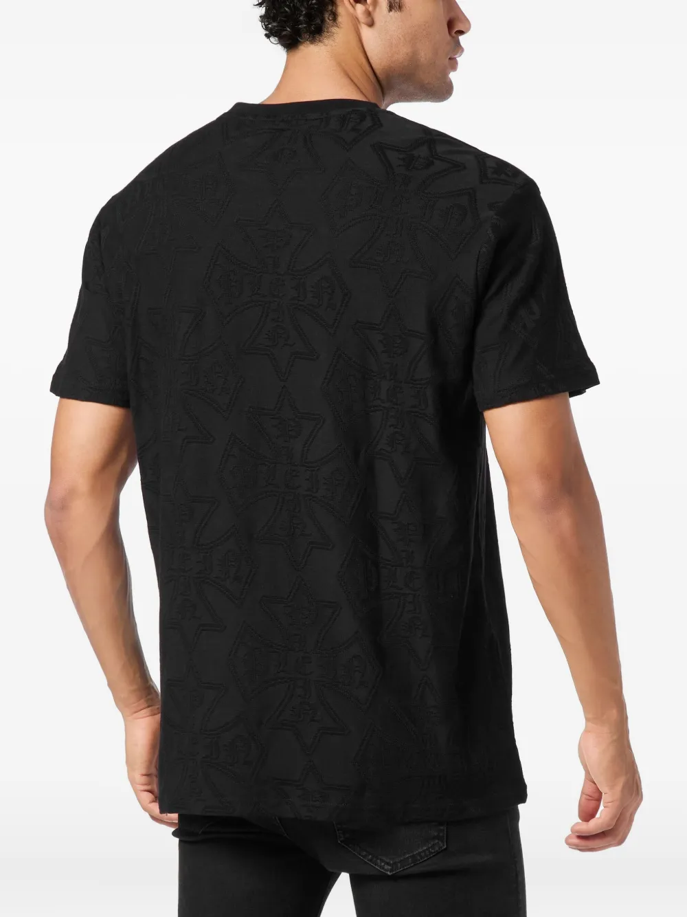 Philipp Plein T-shirt met monogram-print Zwart